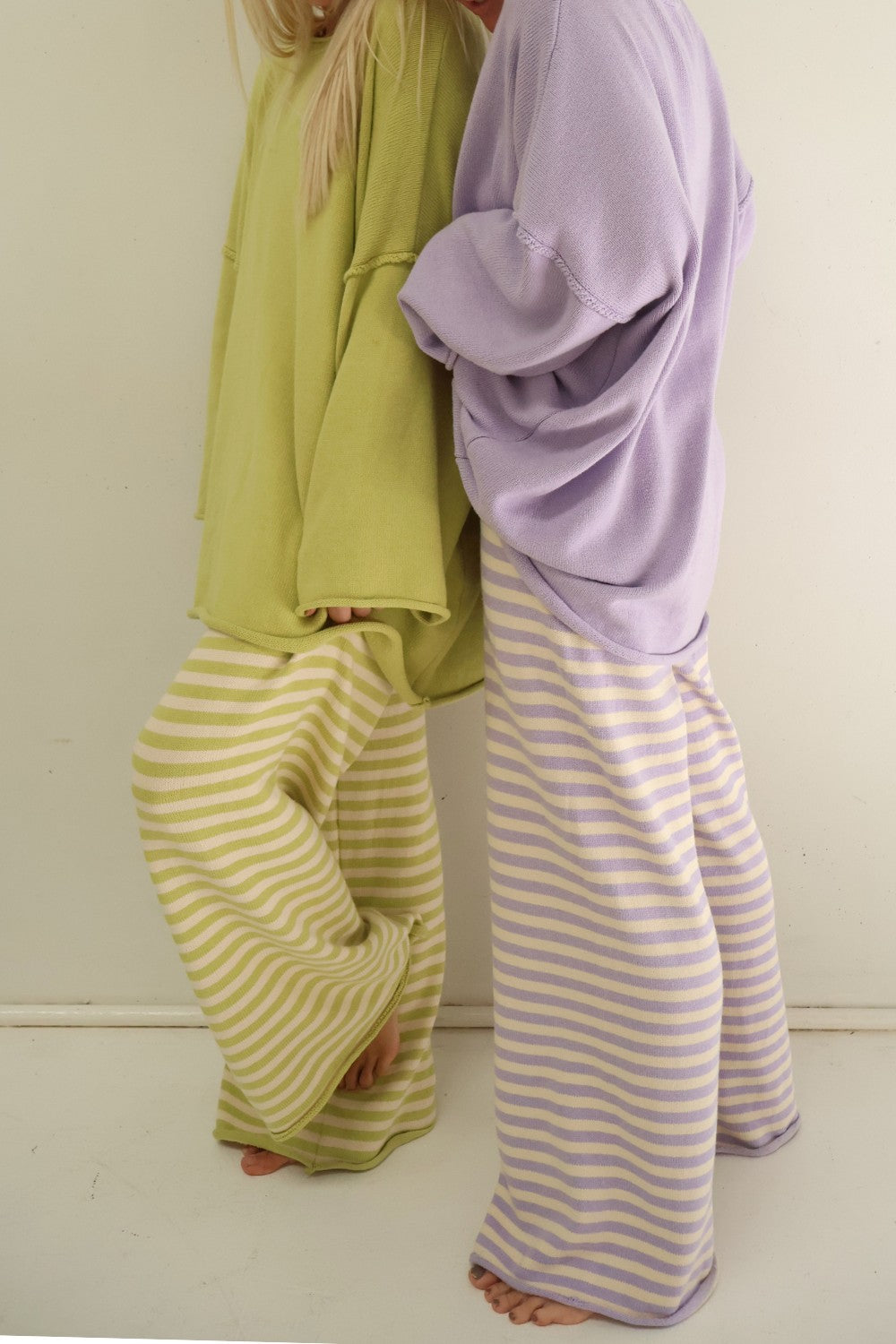 Rolly Knit Pants | Lilac Stripe