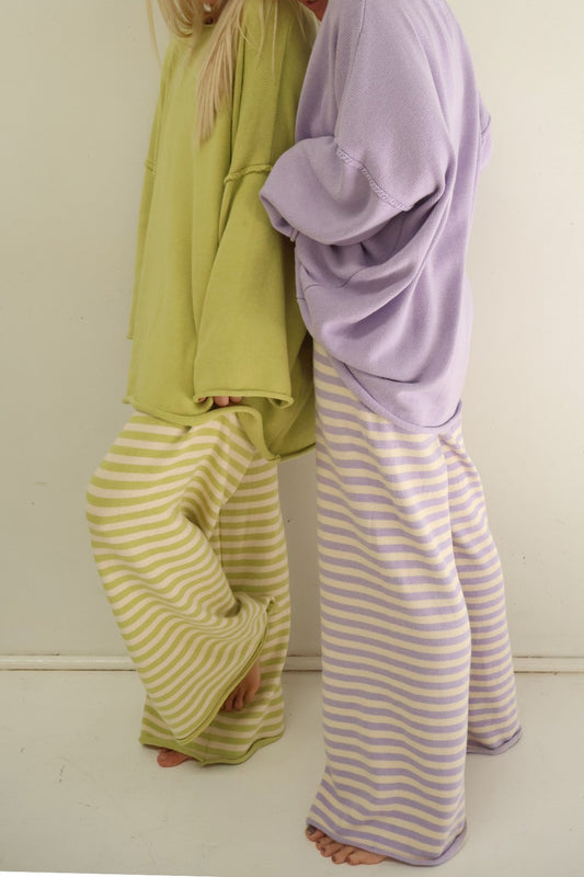 Rolly Knit Pants | Lilac Stripe