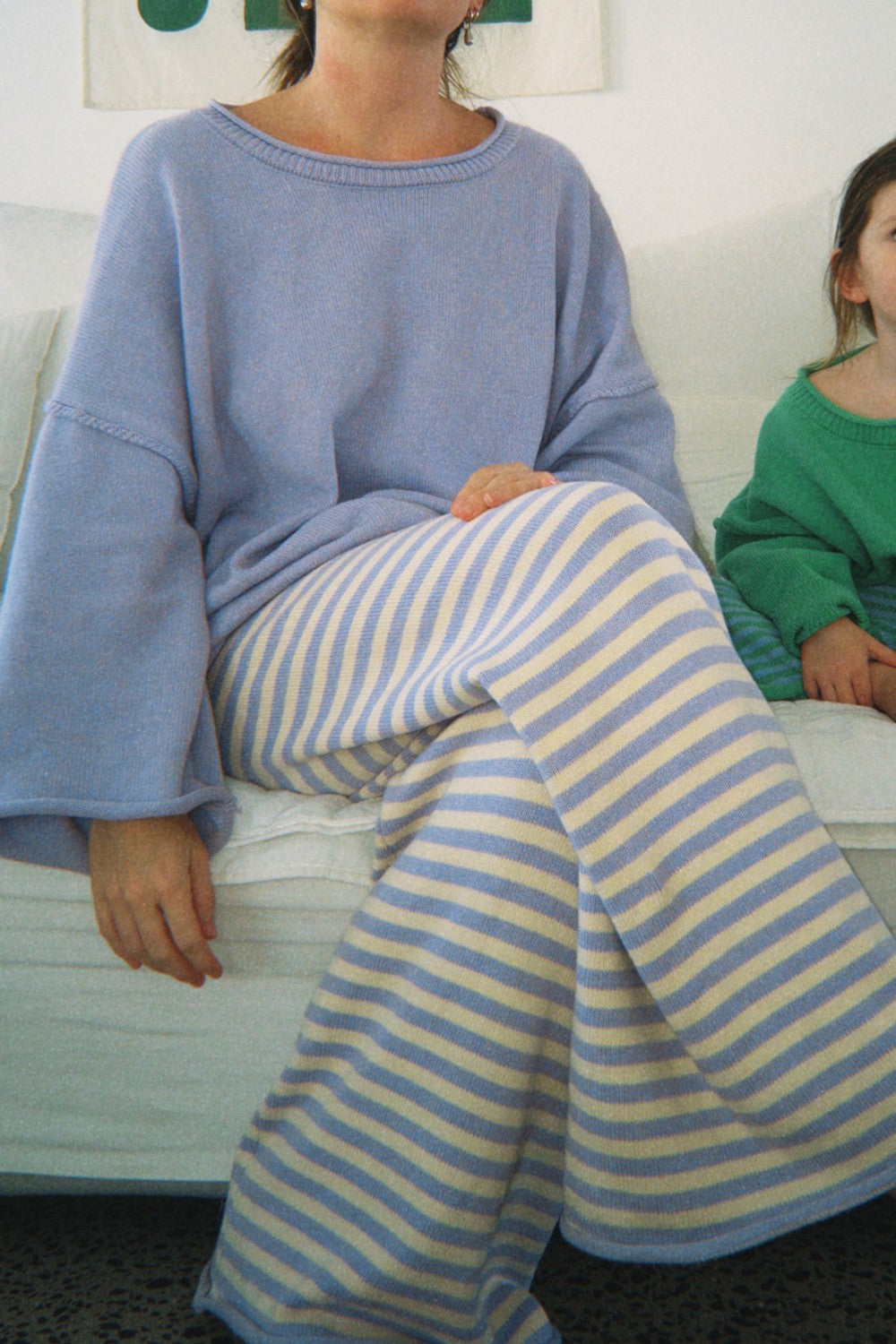 Rolly Knit Pants | Lilac Stripe