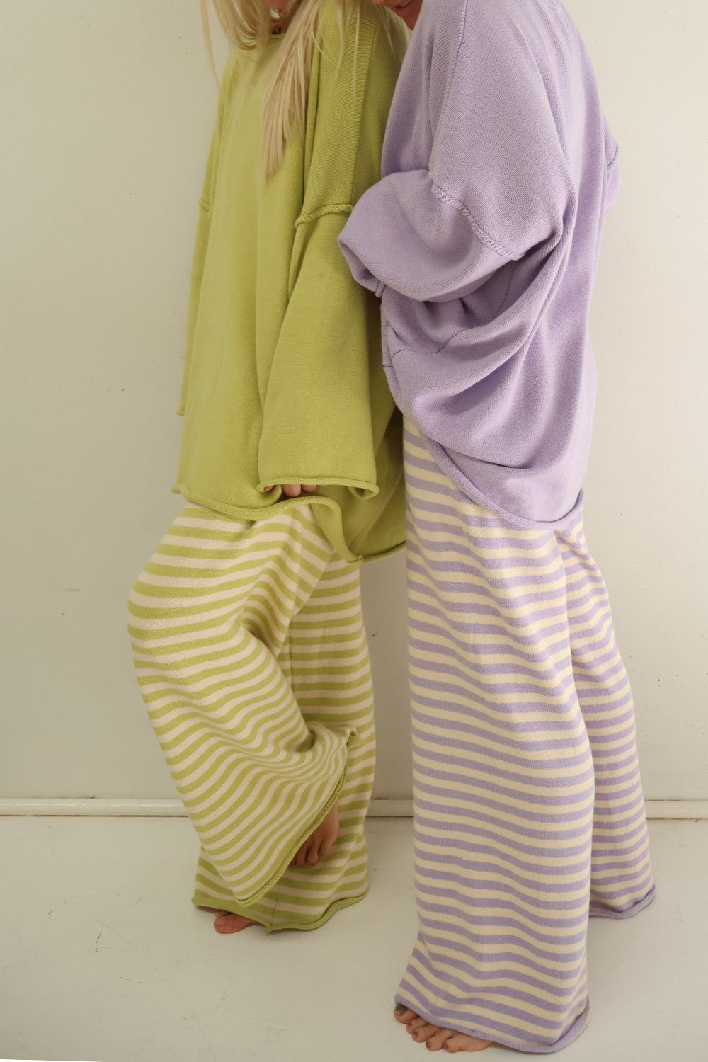 Rolly Knit Pants | Pistachio Stripe
