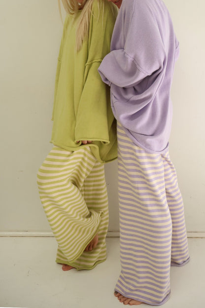 Rolly Knit Pants | Pistachio Stripe