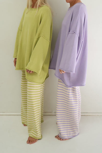 Rolly Knit Pants | Pistachio Stripe
