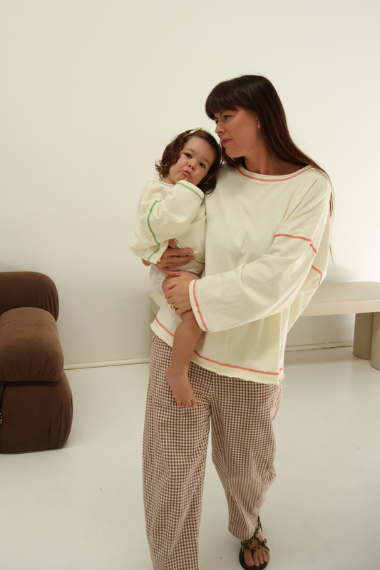 Staple Stitch Long Sleeve Tee | Milk + Chilli